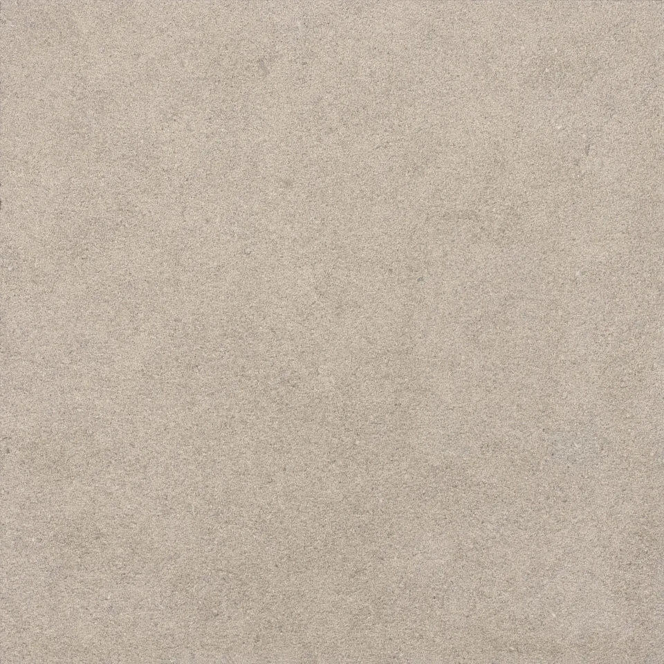 Polycor Indiana Limestone Standard Silver Buff honed sample with cool gray and buff tones